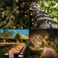 YULETIME Clear Christmas Lights With Green Wire, 66 Feet 200 Count UL Certified String Lights, Pack Of 2 Sets 33 Ft 100 Count Incandescent Mini Light Set (Clear) -Xmas Lighting Shop 818FJURoBUS. AC SL1500