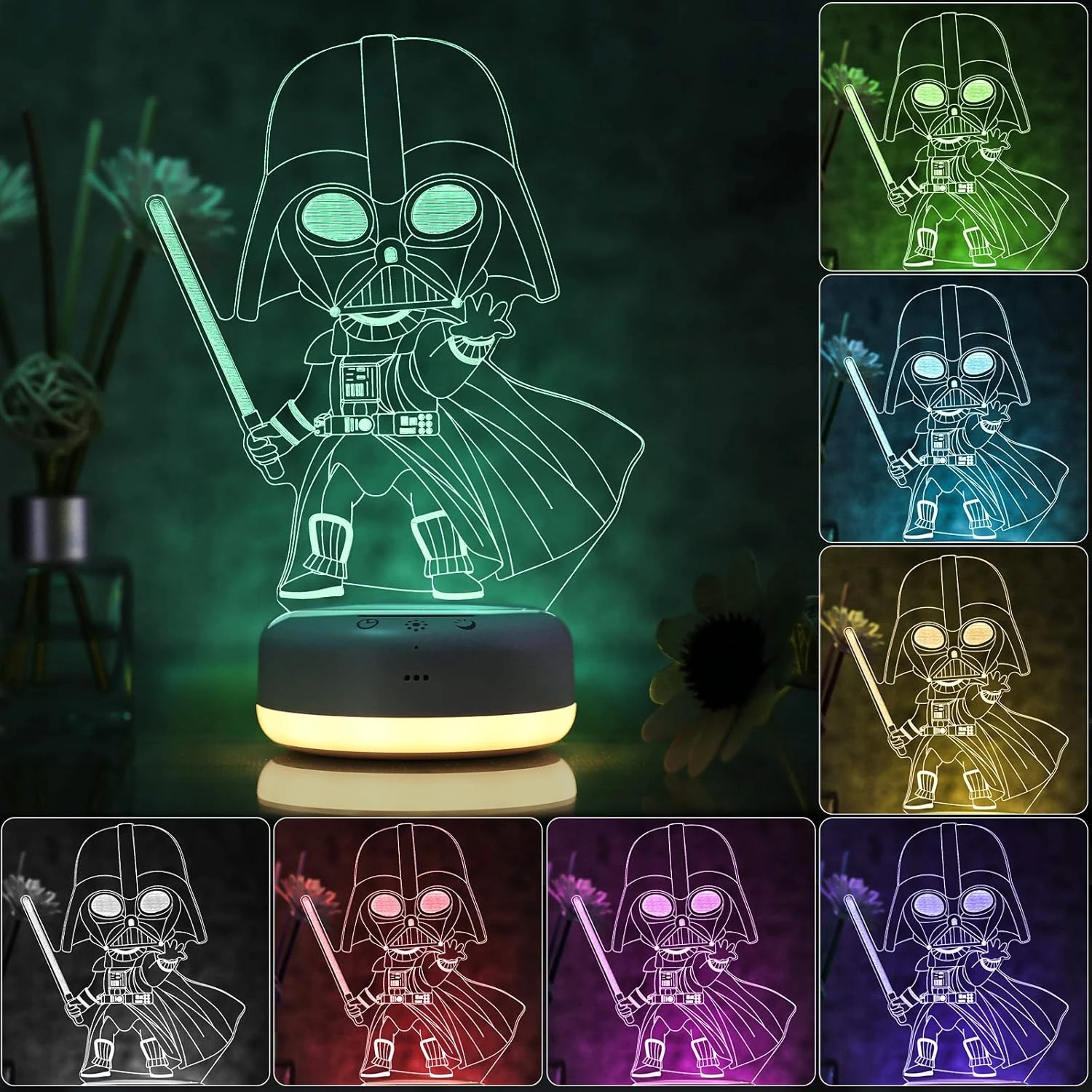 3D Star Wars Night Light For Kids - 3 Patterns And 16 Color Change Decor Lamp - Warm White Light For Sleep - Star Wars Toys For Kids - Birthday & Christmas Gifts For Boys Girls And Star Wars Fans 4 3D Star Wars Night Light For Kids - 3 Patterns And 16 Color Change Decor Lamp - Warm White Light For Sleep - Star Wars Toys For Kids - Birthday & Christmas Gifts For Boys Girls And Star Wars Fans - Image 4