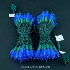 YULETIME Blue C6 Strawberry LED Christmas Lights, 33 Ft 100 Count 4" Spacing One-Piece High Waterproof UL Certified String Light (Blue) -Xmas Lighting Shop 8192Q18sLuL. AC SL1500