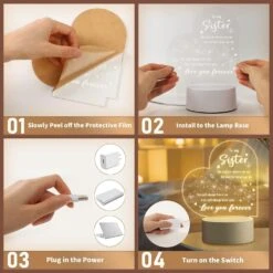 Sisters Gifts From Sister, Sister Birthday Gift Ideas - Engraved Night Light, Birthday Gifts For Sister From Sister Brother, Mothers Day Graduation Christmas Gifts For Sister -Xmas Lighting Shop 8198OUr42EL. AC SL1500