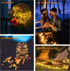 QITONG 2 Pack Upgraded PVC Solar Fairy Lights, Each 33ft 100 LED Warm White Solar Lights Outdoor Waterproof, 8 Modes Twinkle Mini String Lights For Garden Yard Patio Fence Christmas Decorations -Xmas Lighting Shop 819BJuF5LnL. AC SL1500