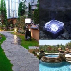 LED Ice Cube Lights,Solar Glass Brick Light,LED Landscape Light Buried Light Square Cube,Frosted Glass Light For Outdoor Path Road Yard Christmas 4 Pcs(Cold White) -Xmas Lighting Shop 819ER3wU4oL. AC SL1000