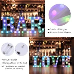 Foaky Colorful LED Letter Lights With Remote, Light Up Letters Sign For Night Light Wedding/Birthday Party Battery Powered Christmas Lamp Home Bar Decoration(A) 11 Foaky Colorful LED Letter Lights With Remote, Light Up Letters Sign For Night Light Wedding/Birthday Party Battery Powered Christmas Lamp Home Bar Decoration(A) -Xmas Lighting Shop 819NsjeEL3L. AC SL1500