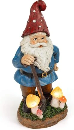 VP Home Mystic Mushroom Gnome Solar Powered LED Outdoor Decor Garden Light Great Addition For Your Garden, Solar Powered Light Garden Gnome, Christmas Decorations Gifts