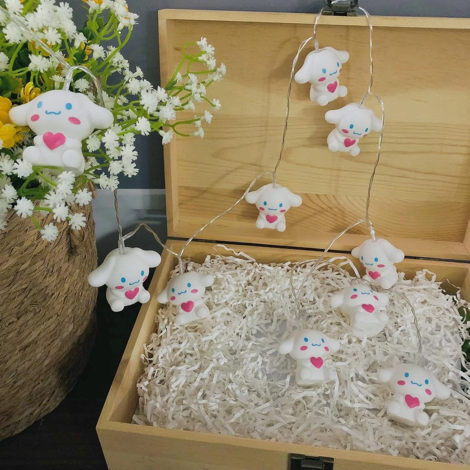 Cute Big Ear Dog Night Light Puppy Dog Lamp Cinnamoroll Light Fairy String Light For Boys Girls Bedroom Birthday Christmas Holiday Decor (1.65m/10led, Heart Dog) 9 Cute Big Ear Dog Night Light Puppy Dog Lamp Cinnamoroll Light Fairy String Light For Boys Girls Bedroom Birthday Christmas Holiday Decor (1.65m/10led, Heart Dog) - Image 9