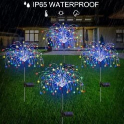 Solar Garden Lights, Firework Lights Outdoor 2 Pack 120 LED Solar Waterproof Decorative Starburst Lights Landscape Lamp 12 Hours Working Time, Decor For Courtyard Garden Christmas Party (Colorful) -Xmas Lighting Shop 819d53LNhML. AC SL1500