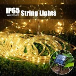 Solar Rope Light 33FT 100L IP65 Waterproof Outdoor LED Copper Fairy String Tube Lights For Party Garden Yard Home Wedding Christmas Halloween Holiday Tree Decoration Lighting (Warm White) -Xmas Lighting Shop 819j8ACVHSL. AC SL1500