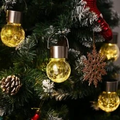 GIGALUMI 12 Pack Solar Outdoor Lights, Solar Hanging Lights For Christmas Decoration-Cracked Glass Solar Lights Outdoor Waterproof For Garden, Yard, Fence, Tree(Warm White) -Xmas Lighting Shop 819xhebhS6L. AC SL1500