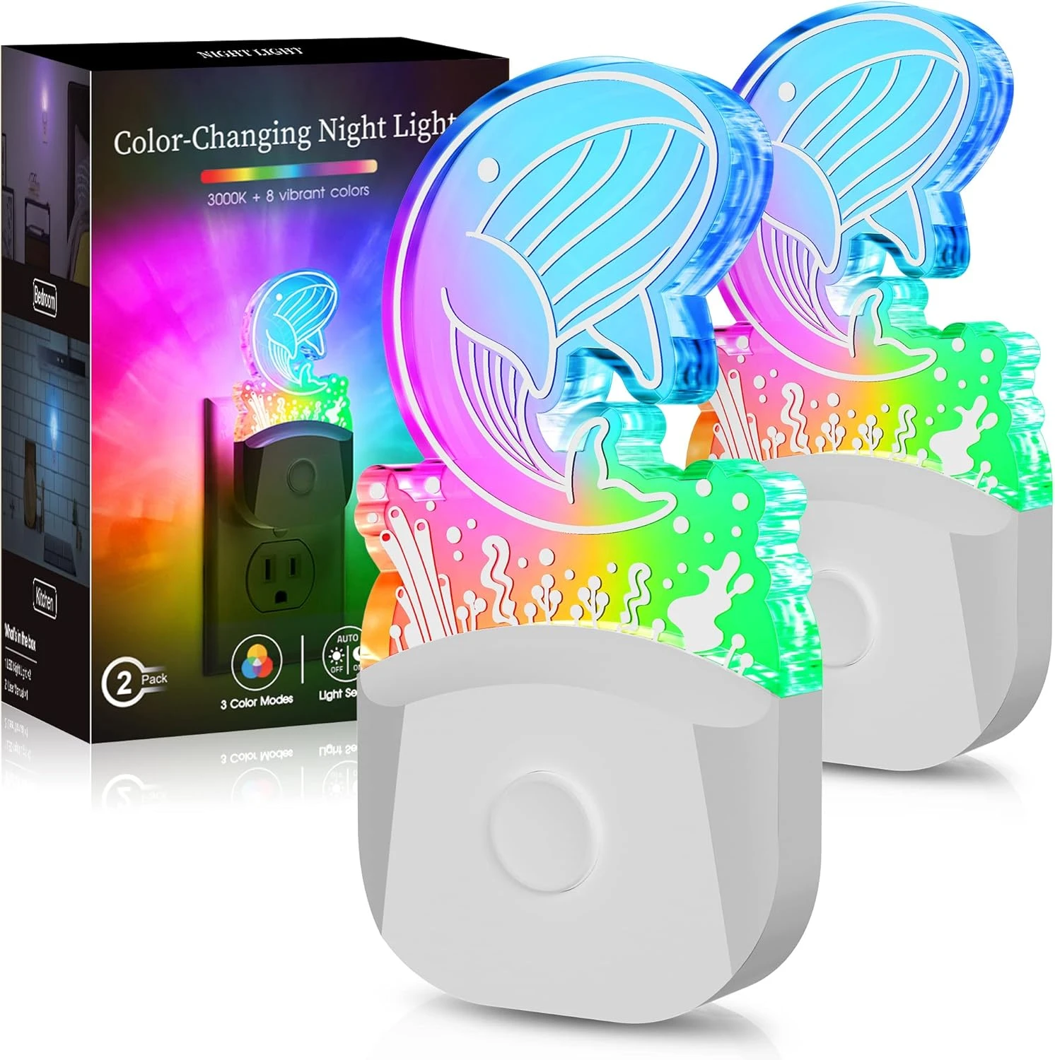 Night Lightsγπ ππππ€γππ‘ππ₯π LED Cute Kids Night Light Plug Into Wall, RGB Color Changing + Soft White Dusk To Dawn Sensor For Boy And Girl's Christmas Gift Room Bedroom Hallway Stairway 1 Night Lightsγπ ππππ€γππ‘ππ₯π LED Cute Kids Night Light Plug Into Wall, RGB Color Changing + Soft White Dusk To Dawn Sensor For Boy And Girl's Christmas Gift Room Bedroom Hallway Stairway