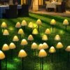 XVZ Outdoor Solar Garden Lights, 12 LED Mini Solar Mushroom Lights,8 Modes Christmas Waterproof Decorative Pathway Landscape Lighting For Yard Patio Party Wedding Festival Decoration (Warm White)