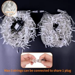 Blingstar Icicle Lights Outdoor Christmas Lights 32.8Ft 300 LED 60 Drops Icecycle Lights Plug In 8 Modes Connectable Fairy String Lights For Holiday Xmas House Party Indoor Outside Decor, Warm White 11 Blingstar Icicle Lights Outdoor Christmas Lights 32.8Ft 300 LED 60 Drops Icecycle Lights Plug In 8 Modes Connectable Fairy String Lights For Holiday Xmas House Party Indoor Outside Decor, Warm White -Xmas Lighting Shop 81AOUbevvL. AC SL1500