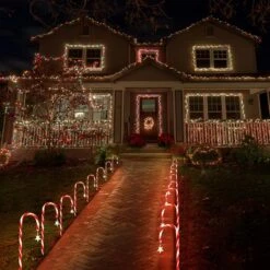 BRIGHTDECK 8 Pack Christmas Pathway Lights Outdoor With Star, Solar Candy Cane Lights Waterproof, Pathway Marker, Indoor & Outside Christmas Stake Lights For Walkway, Home, Yard Decor -Xmas Lighting Shop 81AkXWhaxbL. AC SL1500