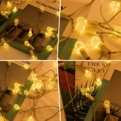 CREATESTAR Globe String Lights,16FT 50 LED Battery Operated Fairy String Lights With Remote Waterproof Indoor Outdoor Christmas Lights For Party, Wedding, Bedroom And Yard, Warm White -Xmas Lighting Shop 81AoVuOhXKL. AC SL1500