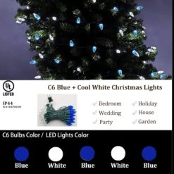 MXTCLM C6 Christmas Lights, 50 LED String Lights, 18.31ft Strawberry Lights, Fairy Lights For Outdoor, Indoor, Garden, Yard, Home, Party, Christmas Tree Decorations (Blue + Cool White) 12 MXTCLM C6 Christmas Lights, 50 LED String Lights, 18.31ft Strawberry Lights, Fairy Lights For Outdoor, Indoor, Garden, Yard, Home, Party, Christmas Tree Decorations (Blue + Cool White) -Xmas Lighting Shop 81ApqafhKsL. AC SL1500