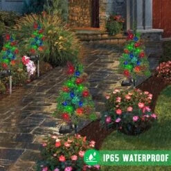 FANFX Solar Christmas Tree Garden Stake Lights Waterproof Christmas Decorations Tree Lights Outdoor Xmas Tree Light Christmas Décor Pathway Lights Patio Yard (Color, 2pcs 10 FANFX Solar Christmas Tree Garden Stake Lights Waterproof Christmas Decorations Tree Lights Outdoor Xmas Tree Light Christmas Décor Pathway Lights Patio Yard (Color, 2pcs -Xmas Lighting Shop 81B7oROx6dL. AC SL1500