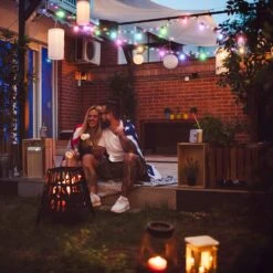 Zuukoo Smart Outdoor String Lights,50Ft Sync With Music Led RGB Patio Lights,Color Changing App Control With 25 Dimmable Bulbs, Accent Light G45 Waterproof For Garden,Cafe,Backyard,Christmas,Party -Xmas Lighting Shop 81BEpxDYwBL. AC SL1500