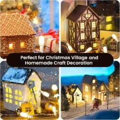 Rumsheme Remote Control Lighting System, 5Ft Accessory Cord With 2LED C7 Warm White Bulbs, Built-in 4 Lighting Modes And Timer, Perfect For Halloween Christmas Village And Homemade Craft Decorations -Xmas Lighting Shop 81BIg2Dz1HL. AC SL1500