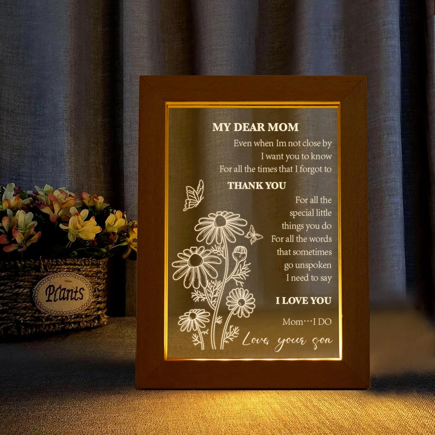 Purefly Engraved Acrylic Night Light, Happy Birthday Gift For Mom From Son, Mother's Day Christmas Decorations Gifts Ideas, USB Low Power Night Lamps, 6.7"x5.1" 1 Purefly Engraved Acrylic Night Light, Happy Birthday Gift For Mom From Son, Mother's Day Christmas Decorations Gifts Ideas, USB Low Power Night Lamps, 6.7"x5.1"