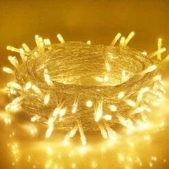 Blingstar Christmas Lights 33ft 100 LED String Lights 30V Plug In Fairy Lights Waterproof 8 Modes Warm White Fairy String Lights For Indoor Outdoor Bedroom Wedding Party Patio Christmas Tree