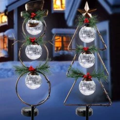 MAGGIFT Christmas Outdoor Solar Stake Lights, 42.5 Inch Solar Powered Yard Decorations, Glass Globe Cool White LED Xmas Pathway Lights, Metal Snowman & Tree Garden Stakes Lawn Ornament, Set Of 2 11 MAGGIFT Christmas Outdoor Solar Stake Lights, 42.5 Inch Solar Powered Yard Decorations, Glass Globe Cool White LED Xmas Pathway Lights, Metal Snowman & Tree Garden Stakes Lawn Ornament, Set Of 2 -Xmas Lighting Shop 81CH027oVoL. AC SL1500