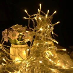 LED Christmas Tree String Lights - Warm White Mini LED String Lights Plug In Fairy String Lights, Outdoor Indoor Decorations, 200 Count 66 Feet Clear Wire, 8 Modes, Memory Function, Timer -Xmas Lighting Shop 81CRmFeY0L. AC SL1500