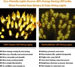 Silvom Yellow Christmas Lights, 33ft 100 LED Xmas Christmas Lights, 120V UL Certified LED String Lights For Halloween, Christmas Tree, Wedding, Party, Patio, Holiday, Home Indoor & Outdoor Decoration -Xmas Lighting Shop 81CVf76RqcL. AC SL1500