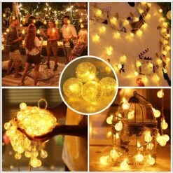 Battery Operated Globe String Lights,Water Proof 33 FT 80 LED Crystal Ball String Lights 8 Modes With Remote Control ,Indoor Outdoor LED Fairy Lights For Home, Christmas, Party Patio, Warm White -Xmas Lighting Shop 81Cdk5GrKZL. AC SL1498