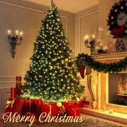 JMEXSUSS 66ft 200 LED Christmas Lights Outdoor, Warm White String Lights Green Wire, 8 Modes Christmas String Lights Plug In For Outside Tree Bedroom Wedding Party Christmas Indoor Decorations -Xmas Lighting Shop 81CnvQRYZiL. AC SL1500