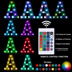 Foaky Colorful LED Letter Lights With Remote, Light Up Letters Sign For Night Light Wedding/Birthday Party Battery Powered Christmas Lamp Home Bar Decoration(A) 10 Foaky Colorful LED Letter Lights With Remote, Light Up Letters Sign For Night Light Wedding/Birthday Party Battery Powered Christmas Lamp Home Bar Decoration(A) -Xmas Lighting Shop 81CqjWfM3TL. AC SL1500