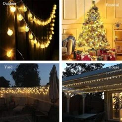 YIQU 49FT 100 LED Fairy String Lights Plug In, Extendable Globe Christmas String Lights Indoor Outdoor With 8 Modes, Fairy Lights For Bedroom Wedding Party Decoration Christmas Garden (Warm White) -Xmas Lighting Shop 81CqtkbZ8xL. AC SL1500