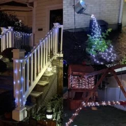 YEGUO Solar Christmas Lights Outdoor Waterproof, 4 Pack Each 33ft 100 LED Solar String Lights White, 8 Modes Silver Wire Solar Fairy Camping Lights For Trampoline Deck Pool Fence Garden Yard Xmas Tree -Xmas Lighting Shop 81CrDpMBVhL. AC SL1500