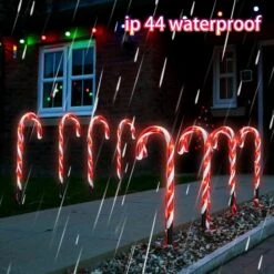 Dazzle Bright 12 Pack 16" Christmas Candy Cane Pathway Markers, Xmas Pathway Lights Outdoor With 72 Warm White Lights For Walkway Garden Lawn Holiday Decorations -Xmas Lighting Shop 81Cun1XT0iL. AC SL1500