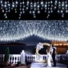 66ft 640 LED Christmas Lights Outdoor - 8 Modes Icicle Lights With 120 Drops, Waterproof Plug In Fairy String Lights With Timer Memory For Party, Holiday, Wedding, Christmas Decoration,Cool White