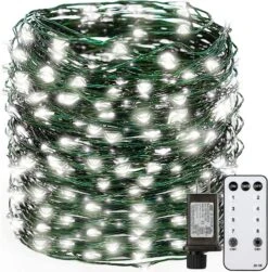 GDEALER Fairy Lights 164FT 500LED 8 Modes Christmas Tree String Lights With Remote Control Dimmable Green Wire Waterproof Twinkle Christmas Lights Outdoor For Party Holiday Yard- Cool White