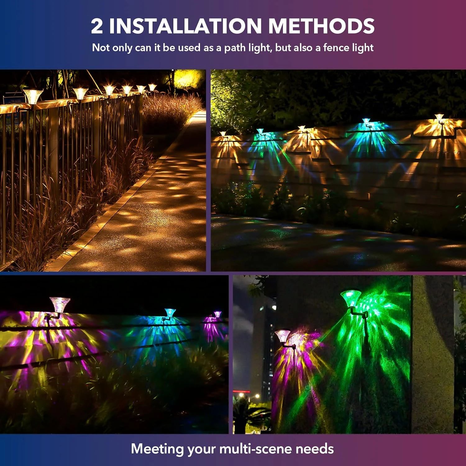 AGPTEK Solar Pathway Lights 6 Pack, Bright Christmas Decorative Dynamic Color Changing & Warm White Solar Lights Outdoor, Solar Landscape Path Lights For Garden, Yard, Driveway, Walkway, Fence, Lawn 3 AGPTEK Solar Pathway Lights 6 Pack, Bright Christmas Decorative Dynamic Color Changing & Warm White Solar Lights Outdoor, Solar Landscape Path Lights For Garden, Yard, Driveway, Walkway, Fence, Lawn - Image 3