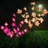 Rirool Solar Garden Stake Lights For Garden, Patio, Backyard Christmas Decors, Waterproof Solar Powered Purple & Pink Orchid Lights, Outdoor Solar Flower Landscape Decorative Lights, 2 Pack