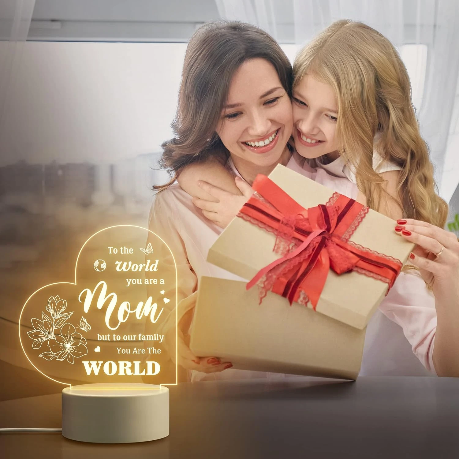 Gifts For Mom, Mom Birthday Gifts, Mothers Day Gifts From Daughter - Acrylic Engraved Night Lamp, Personalized Mom Gifts From Daughter Son, Best Gift For Mom On Mother's Day Birthday Christmas 2 Gifts For Mom, Mom Birthday Gifts, Mothers Day Gifts From Daughter - Acrylic Engraved Night Lamp, Personalized Mom Gifts From Daughter Son, Best Gift For Mom On Mother's Day Birthday Christmas - Image 2