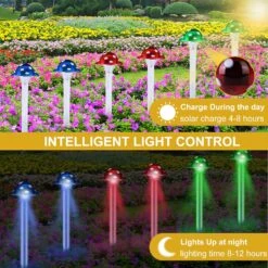 Garden Decor Mushroom Solar Lights: 6PCS Mushroom Garden Decor Mushroom Night Light Solar Pathway Lights Outdoor Waterproof Solar Mushroom Lights For Garden Patio Yard Pathway Backyard Christmas -Xmas Lighting Shop 81F9e42JunL. AC SL1500
