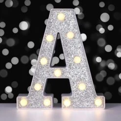 Foaky LED Letter Lights Sign Light Up Silver Letters Letter Sign For Night Light Birthday Party Battery Powered Christmas Lamp Girls Gifts Home Bar Decoration (A) 9 Foaky LED Letter Lights Sign Light Up Silver Letters Letter Sign For Night Light Birthday Party Battery Powered Christmas Lamp Girls Gifts Home Bar Decoration (A) -Xmas Lighting Shop 81FEeH468ZL. AC SL1500