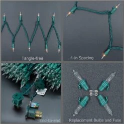 YULETIME Clear Christmas Lights With Green Wire, 66 Feet 200 Count UL Certified String Lights, Pack Of 2 Sets 33 Ft 100 Count Incandescent Mini Light Set (Clear) -Xmas Lighting Shop 81FNmoSWsqL. AC SL1500