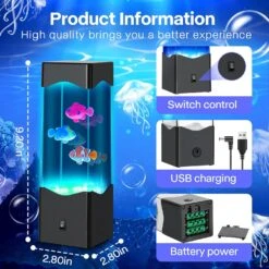 Gifts For Kids Adults, Multi-Color Fake Fish Lava Lamp, USB Powered Aquarium Night Lights, Home Office Room Desktop Decoration, Gift For Christmas, Birthdays, Halloween, Holidays -Xmas Lighting Shop 81FTQA7dy9L. AC SL1500