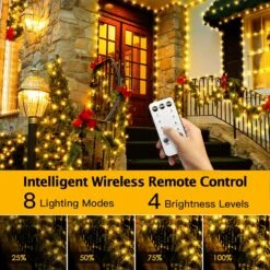 YILINM Christmas Lights Outdoor 1000 LED 405ft Waterproof Christmas Tree Lights With Remote & Timer 8 Modes Plug In LED Christmas Lights For Xmas Bedroom Yard Garden Party Decorations(Warm White) -Xmas Lighting Shop 81Fc16IE4lL. AC SL1500