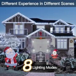 Ollny Solar Christmas Lights, Solar Outdoor String Lights, 2 Pack 80FT/240LED IP67 Waterproof Solar Fairy Lights, 8 Lighting Modes With 3 Timer, For Patio, Balcony, Garden, Wedding(Cool White) -Xmas Lighting Shop 81FkkRQHLrL. AC SL1500
