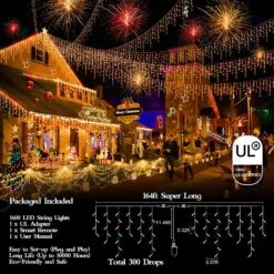 Christmas Lights Outdoor Super Long 1600 LED 164FT Plug In 8 Modes With Timer Dimmable Christmas Lights Waterproof Indoor LED String Lights Decor For Roof Porch Garden Holiday Wedding Party Red+Green -Xmas Lighting Shop 81FqtyUQMzL. AC SL1500
