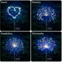 Solar Garden Lights, Firework Lights Outdoor 2 Pack 120 LED Solar Waterproof Decorative Starburst Lights Landscape Lamp 12 Hours Working Time, Decor For Courtyard Garden Christmas Party (Colorful) -Xmas Lighting Shop 81FsxRTK5WL. AC SL1500