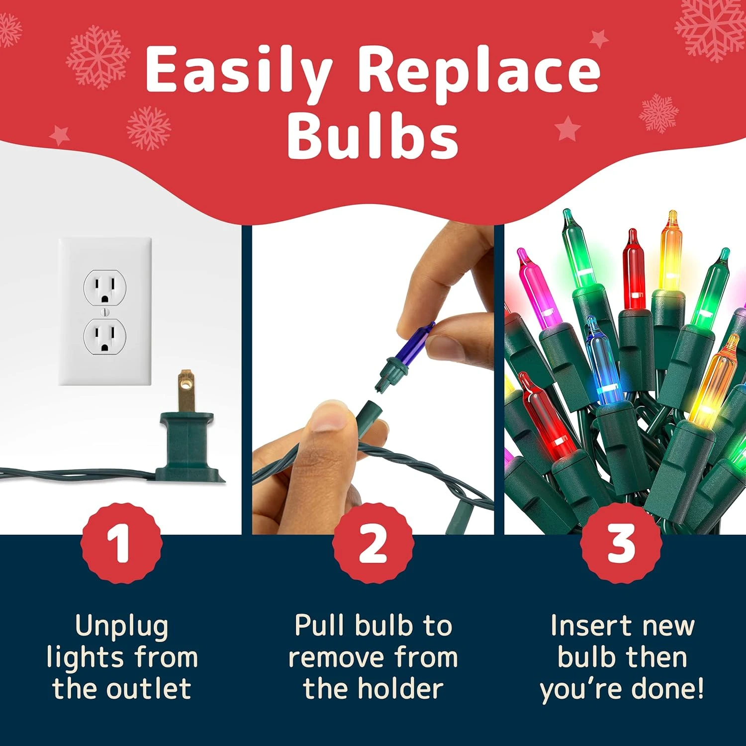 PREXTEX Christmas Lights (20 Feet, 100 Lights) – Multi Color Christmas Tree Lights With Green Wire - Colorful Holiday Christmas Lights Indoor/Outdoor String Lights - Warm Multi Color Twinkle Lights 8 PREXTEX Christmas Lights (20 Feet, 100 Lights) – Multi Color Christmas Tree Lights With Green Wire - Colorful Holiday Christmas Lights Indoor/Outdoor String Lights - Warm Multi Color Twinkle Lights - Image 8