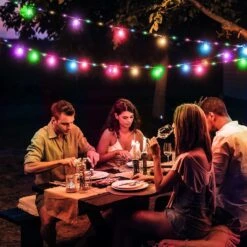 Zuukoo Smart Outdoor String Lights,50Ft Sync With Music Led RGB Patio Lights,Color Changing App Control With 25 Dimmable Bulbs, Accent Light G45 Waterproof For Garden,Cafe,Backyard,Christmas,Party -Xmas Lighting Shop 81GHcGcc0mL. AC SL1500