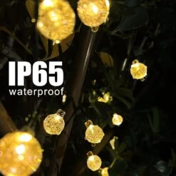 Flechllary 2-Pack 100 LED 46FT Solar String Lights Outdoor, Crystal Globe Lights With 8 Modes, Solar String Lights Outdoor Waterproof For Garden Tree Patio Party Christmas Decorations (Warm White) -Xmas Lighting Shop 81GT06sG5hL. AC SL1500