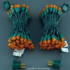 YULETIME Orange One-Piece G12 LED Christmas Lights, Total 48 Feet 140 Count 2 Strands 24ft 70ct Waterproof Raspberry String Light (Orange) -Xmas Lighting Shop 81GZStg0zKL. AC SL1500