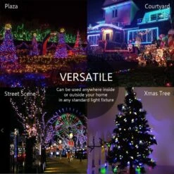 Solar Christmas Lights Outdoor Waterproof 2 Pack 72ft 200 LED Solar String Lights 8 Modes Outdoor Christmas Lights For House Lawn Garden Wedding Xmas Tree Christmas Decoration, Multi-Color -Xmas Lighting Shop 81GcJ9G7avL. AC SL1000